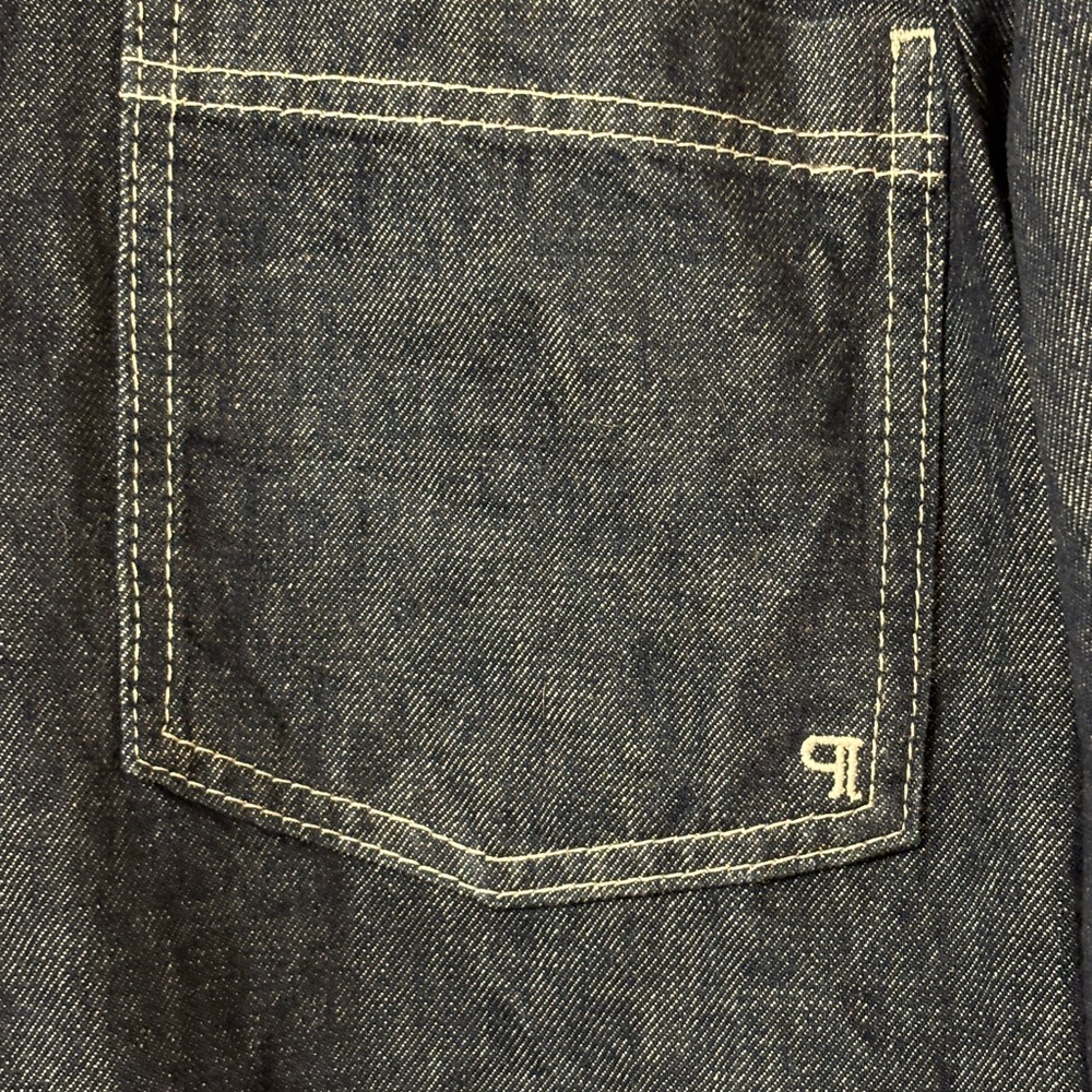 Anthropologie Pilcro Medium Denim mini dress long sleeve zipper jean pockets Lg - Picture 6 of 14